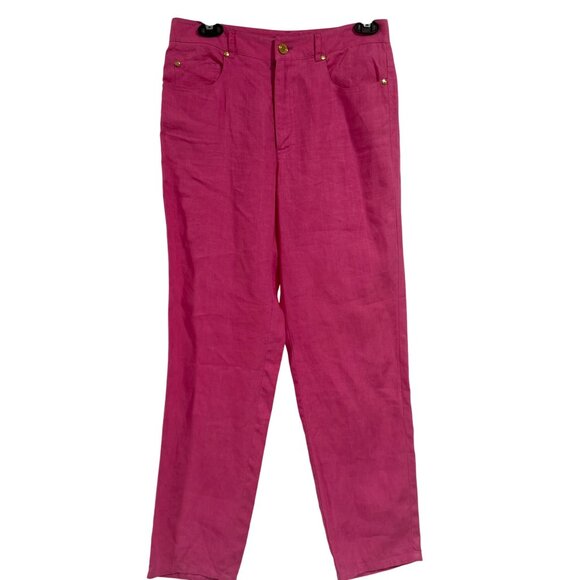 Ralph Lauren Black Label Pink Linen Pants‎ Size 6 - Picture 1 of 8